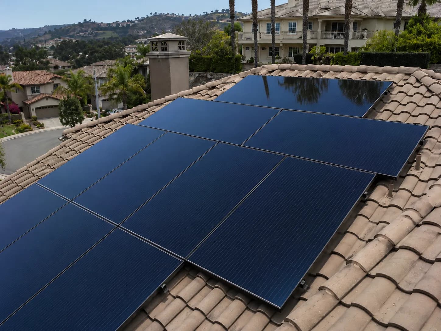 Solar Panel Cleaning before and after in Hidden Hills